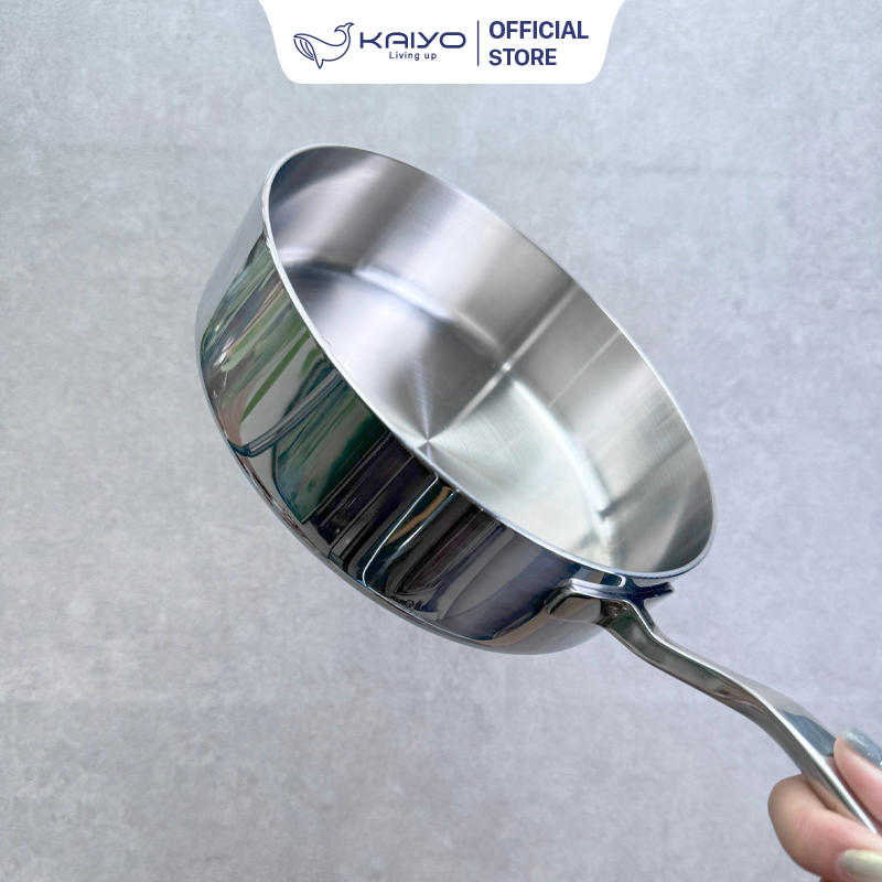 Chảo inox 316 liền khối 5-Ply Premium Kaiyo - thành cao (26cm)
