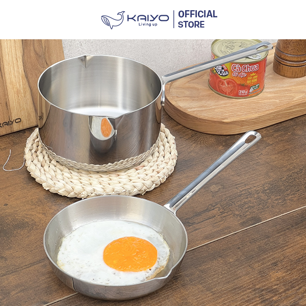 Chảo đúc inox 3 lớp đáy liền Mini Tri-ply (size 14cm)