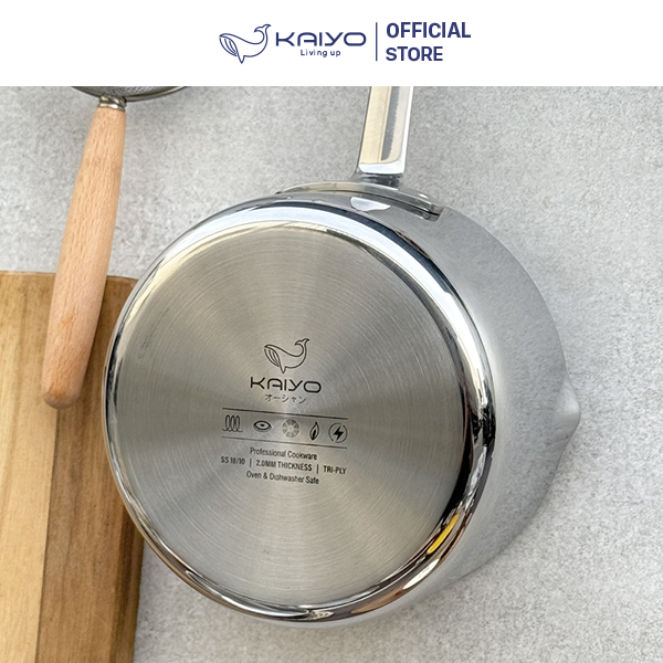 Chảo đúc inox 3 lớp đáy liền Mini Tri-ply (size 14cm)