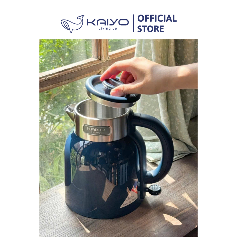 Ấm siêu tốc 2 lớp Cool touch Kaiyo 1.5L (Xanh Navy)