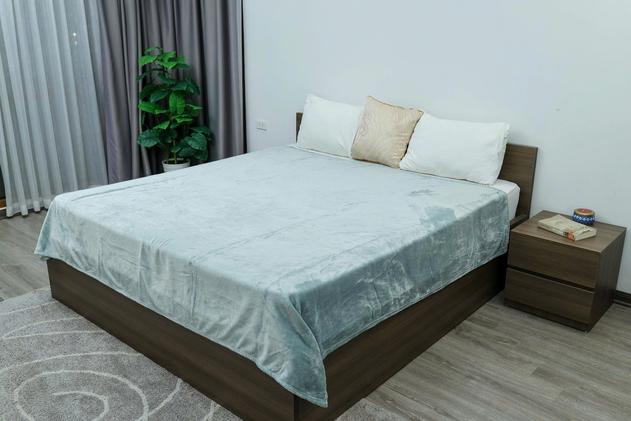 Chăn băng lông tuyết Kaiyo 2m x 2m3, màu xanh mint [mã KDB-9651]