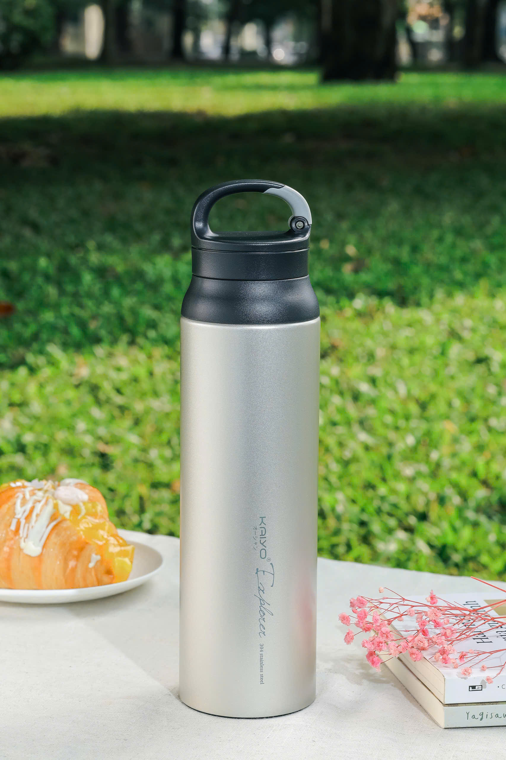 Bình giữ nhiệt inox 304 có lưới lọc trà Kaiyo, dung tích 800ml, màu Silver [mã KVB-6827]