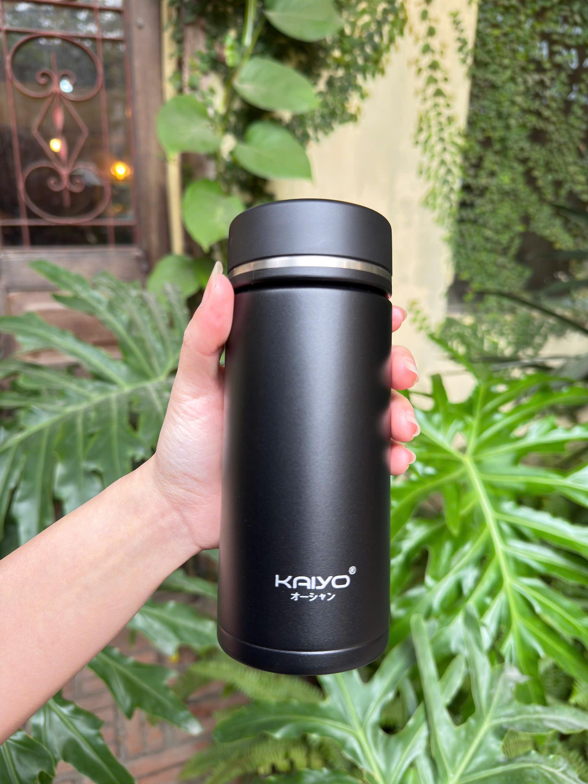 Bình giữ nhiệt hai lớp inox 304 Kaiyo, 360ml, màu đen nhám [KVF-6964]