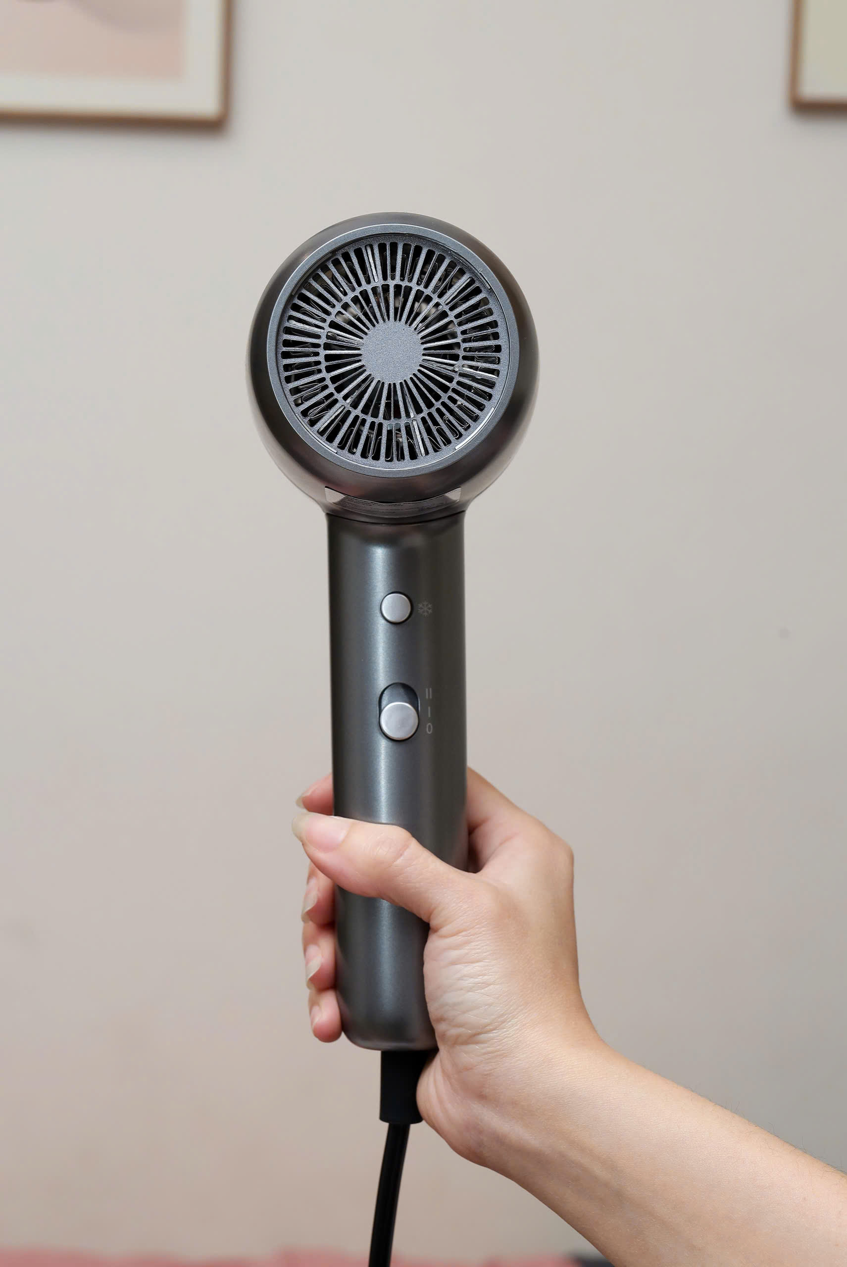 Máy sấy tóc ion âm hai chiều nóng lạnh Kaiyo, model KHD-418, màu ghi đậm [mã KHD-4205]