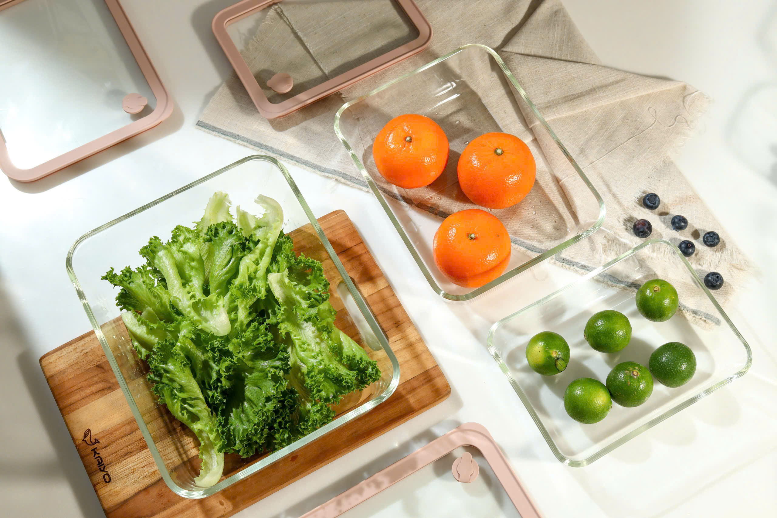 Hộp đựng thực phẩm thuỷ tinh chịu nhiệt borosilicate hình chữ nhật Kaiyo 2600ml [mã KFC-5288]