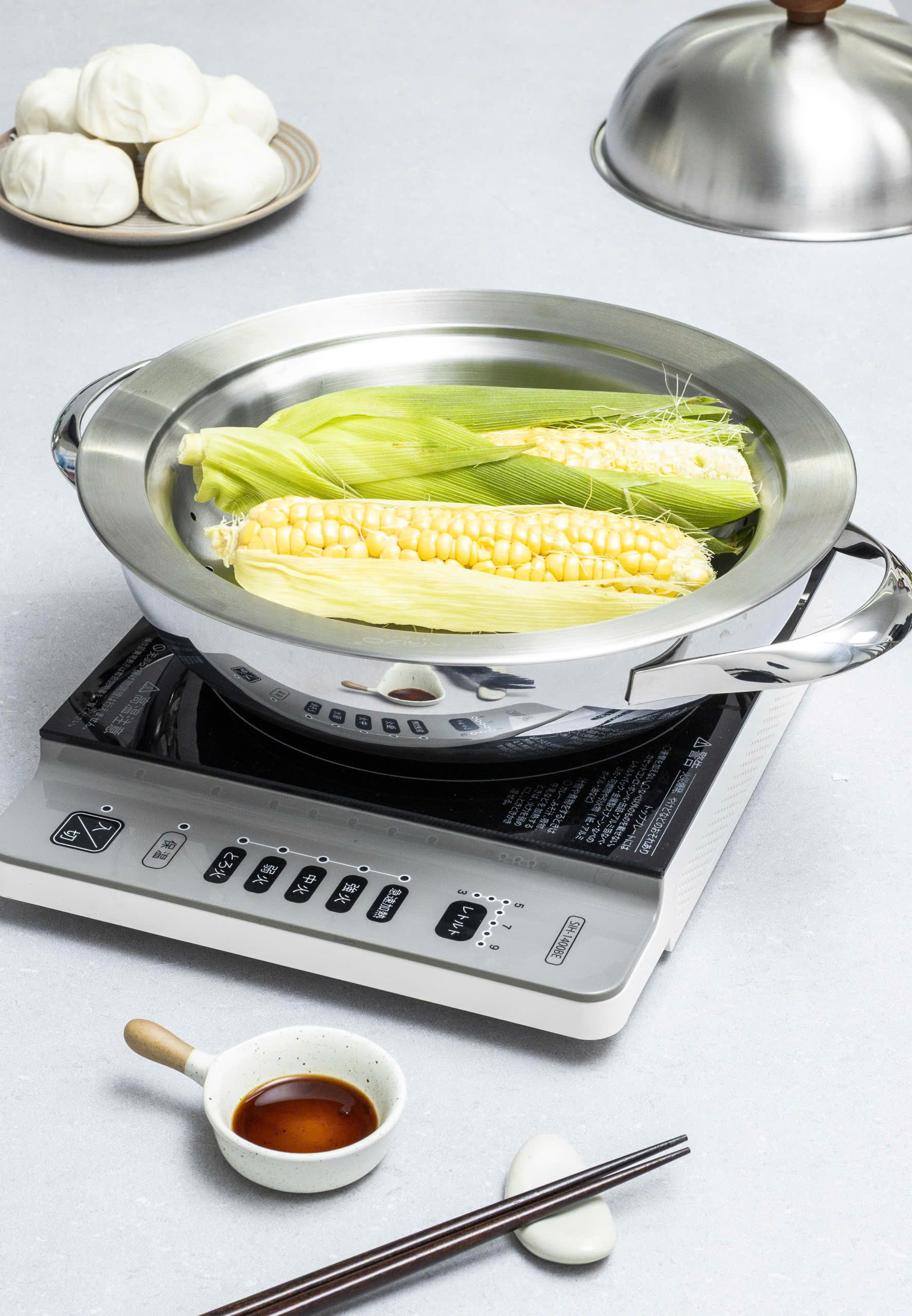 Xửng hấp inox 304 vung vòm Kaiyo 31cm [mã KSC-6995]