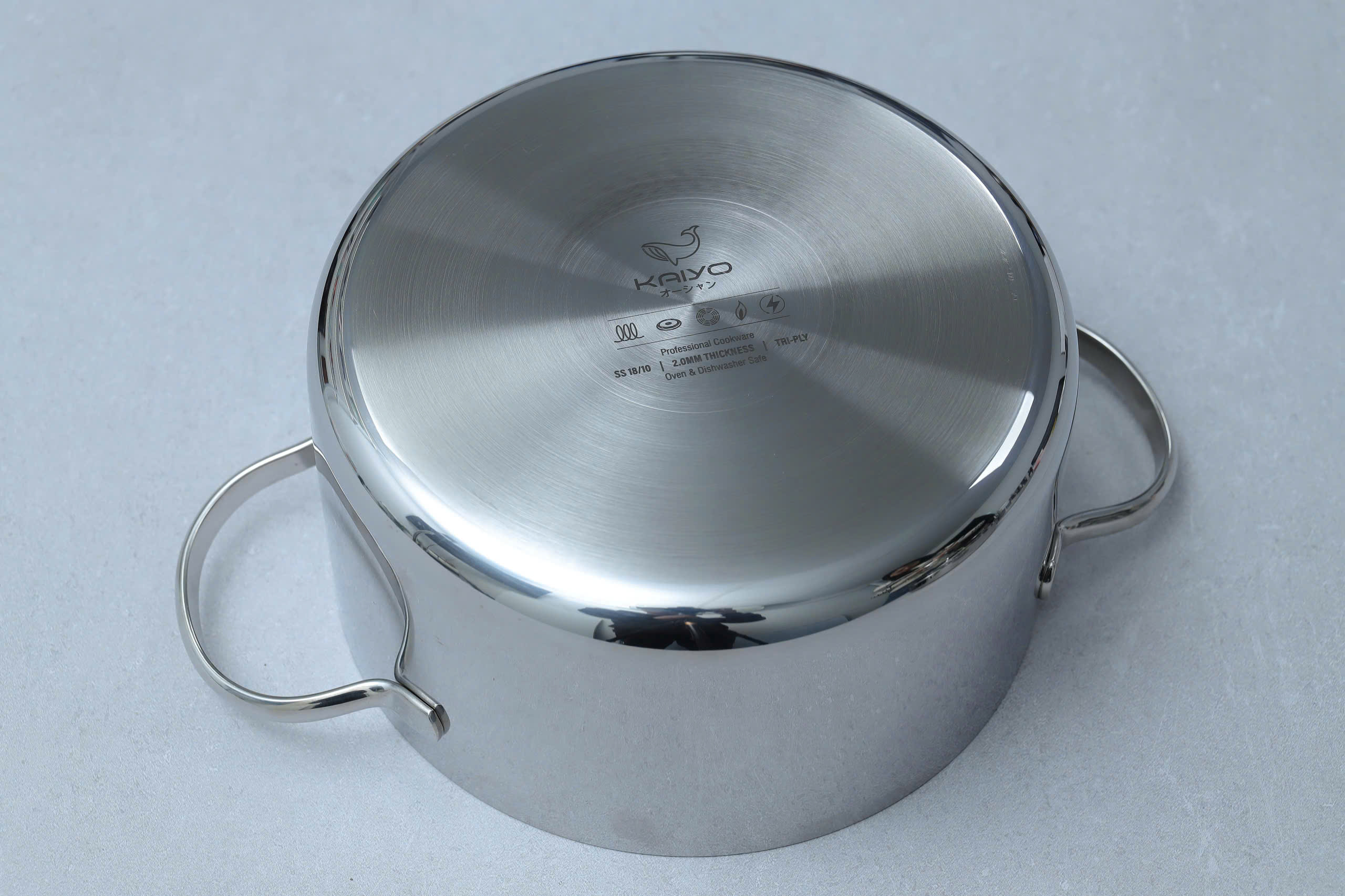 Nồi inox thân đáy liền Try-Ply Kaiyo, vung kính, size 20cm (Classic Pro) [KIC-6841]