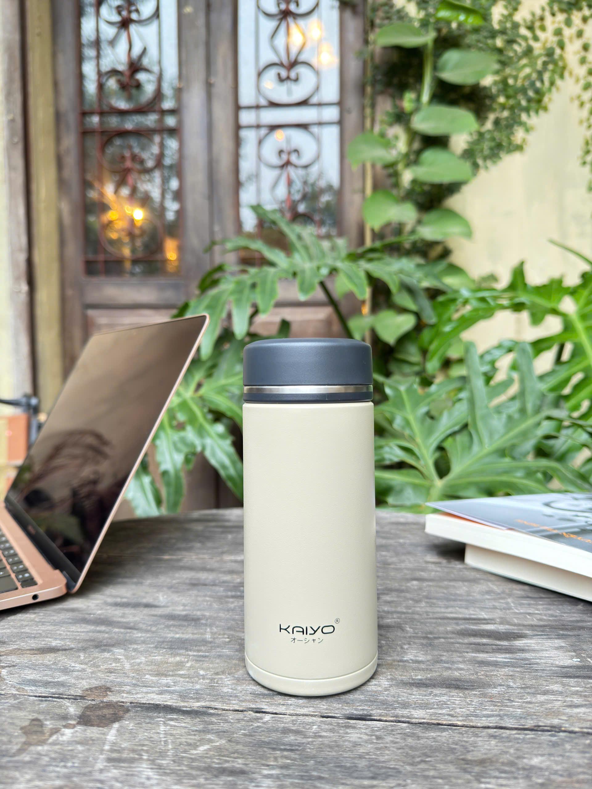 Bình giữ nhiệt hai lớp inox 304 Kaiyo, 360ml, màu trắng sữa [KVF-6957]