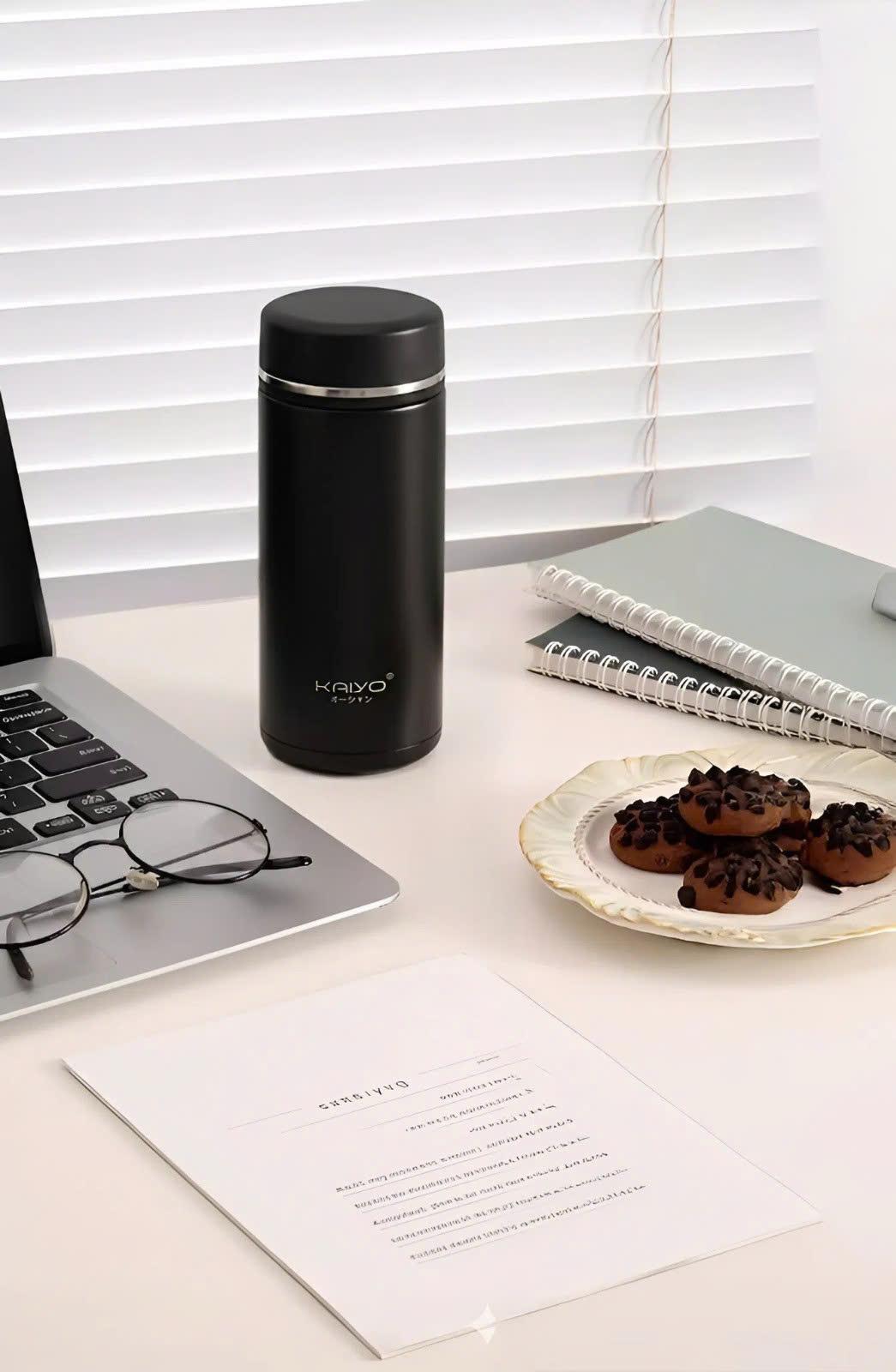 Bình giữ nhiệt hai lớp inox 304 Kaiyo, 360ml, màu đen nhám [KVF-6964]