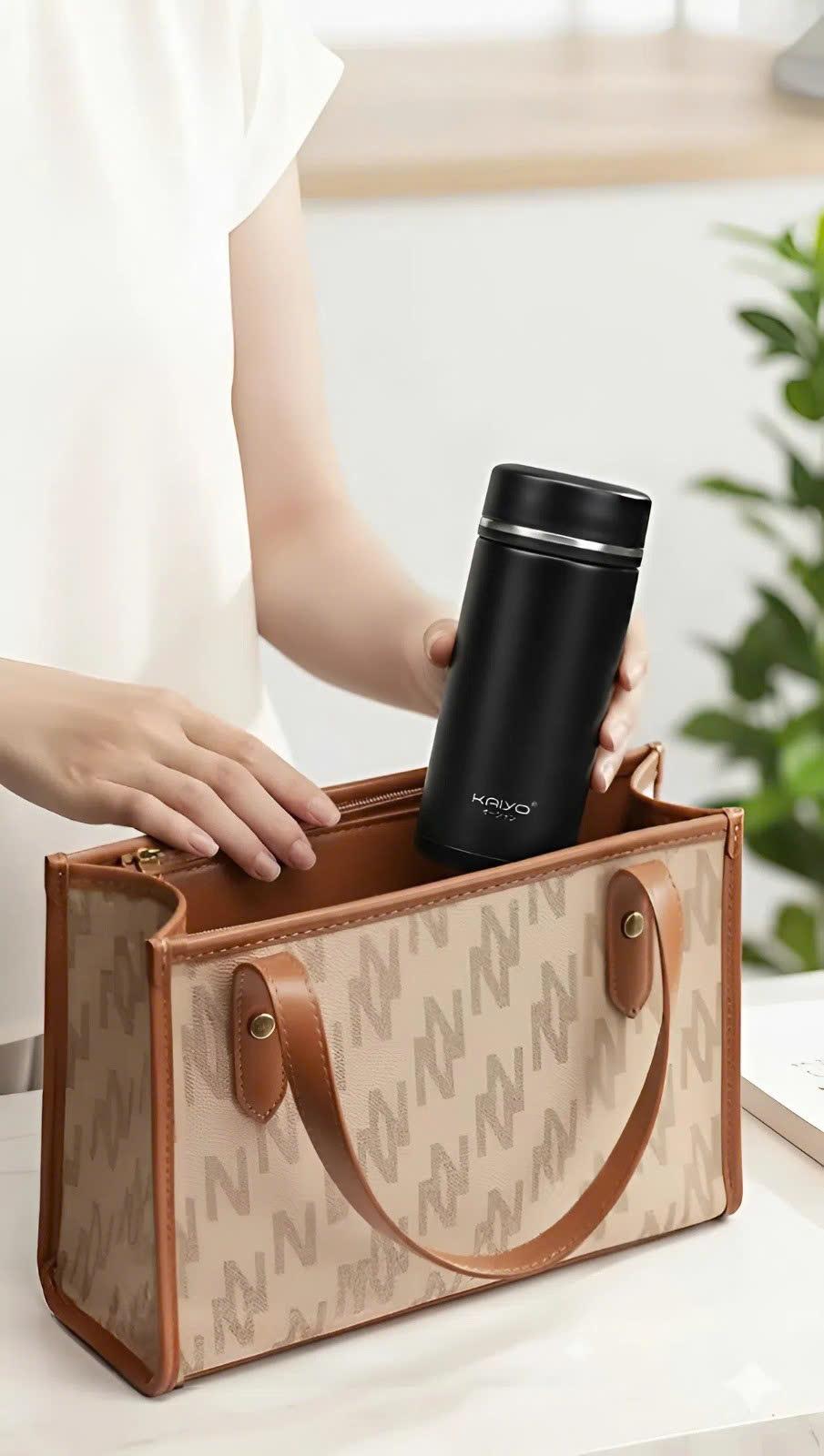 Bình giữ nhiệt hai lớp inox 304 Kaiyo, 360ml, màu đen nhám [KVF-6964]