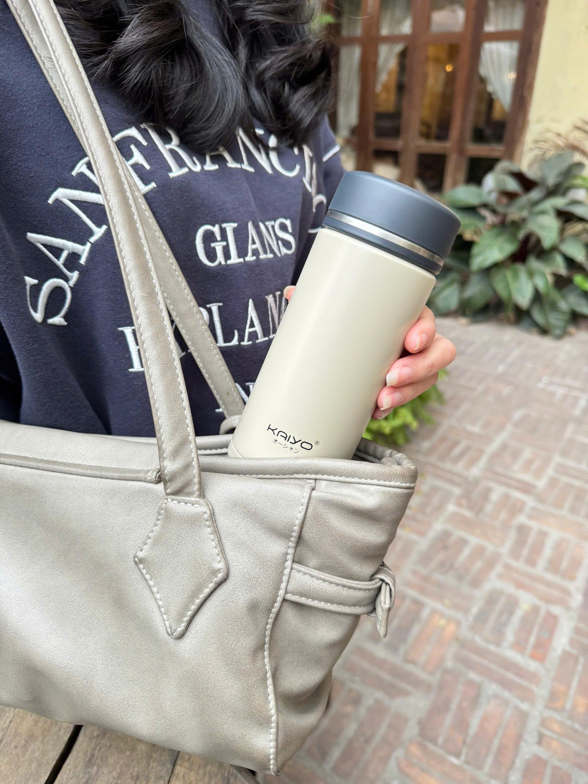 Bình giữ nhiệt hai lớp inox 304 Kaiyo, 360ml, màu trắng sữa [KVF-6957]