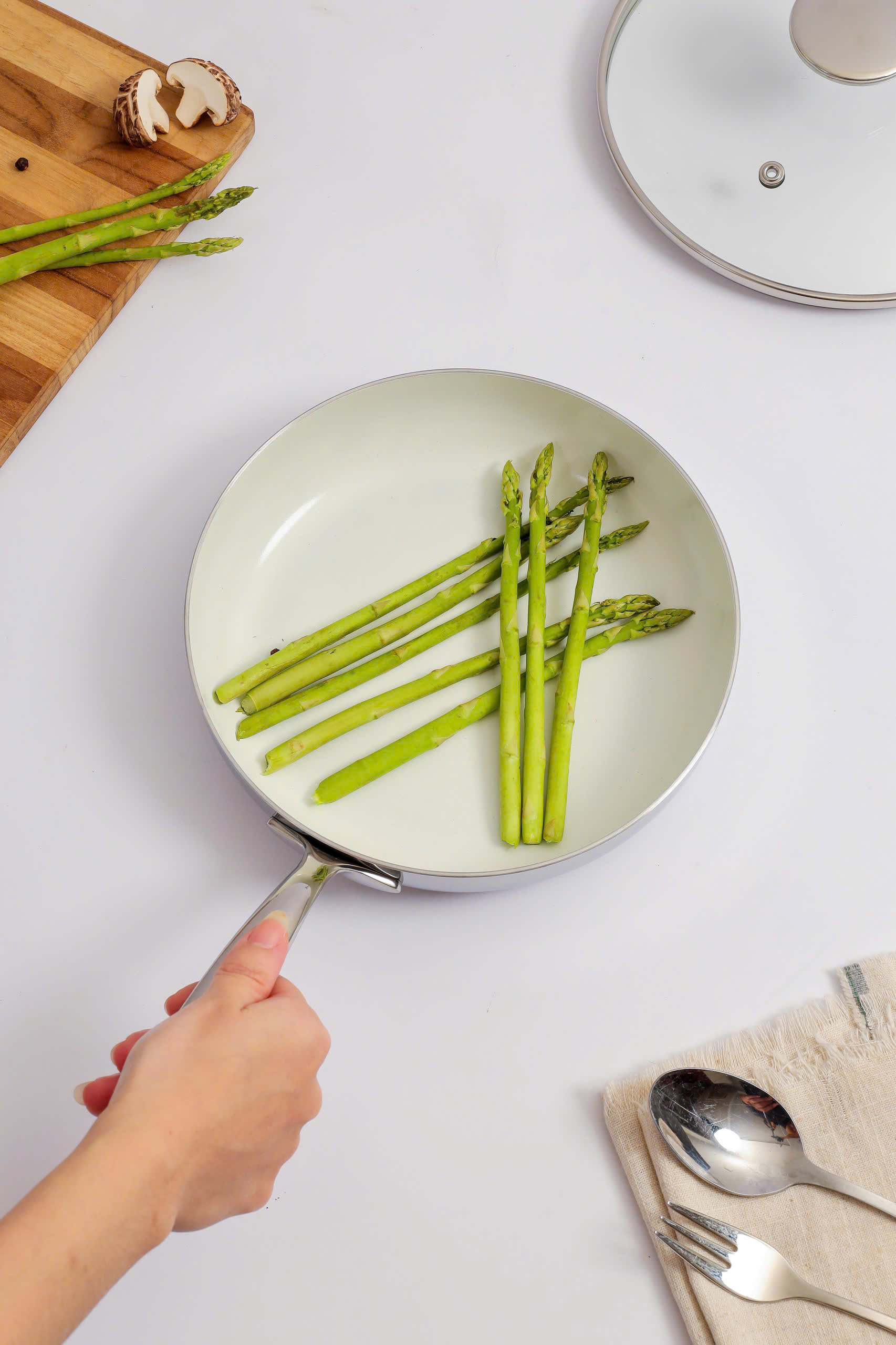 Chảo inox chống dính Ceramic Kaiyo, dáng cạn size 20cm [mã KNF-6971]