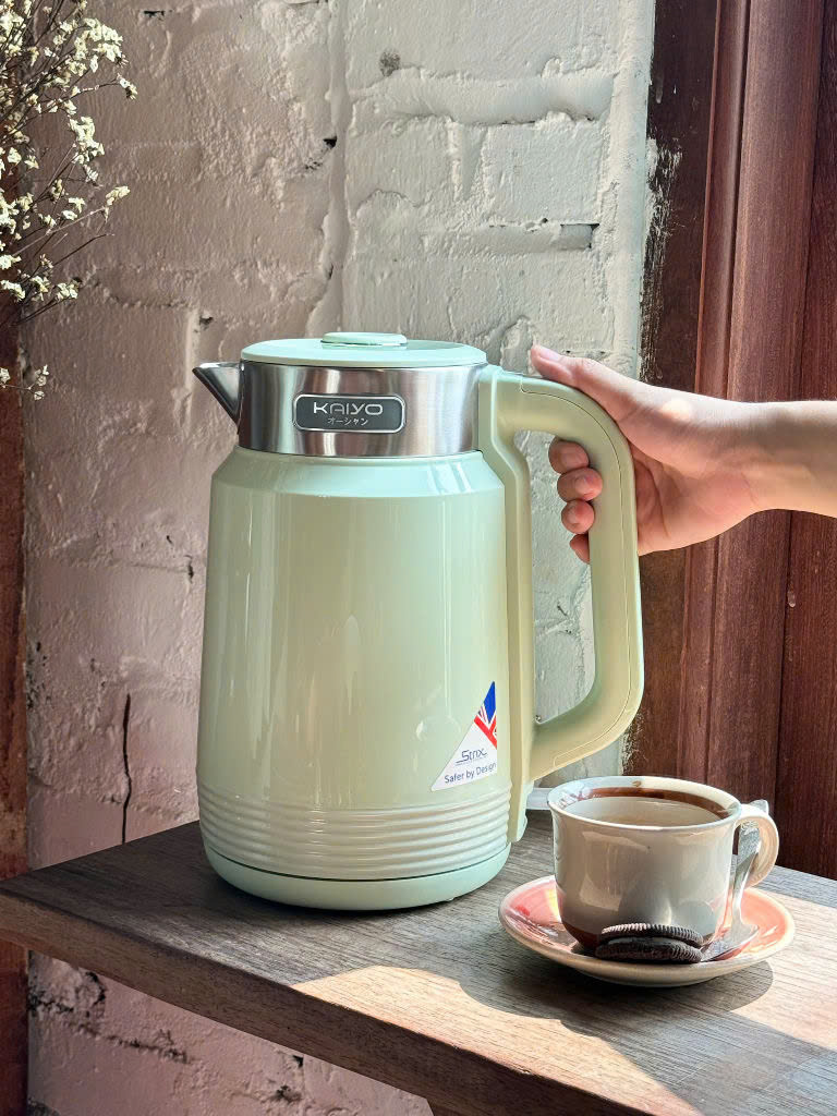 Ấm siêu tốc 2 lớp Cool touch Kaiyo 2L (Xanh Mint)