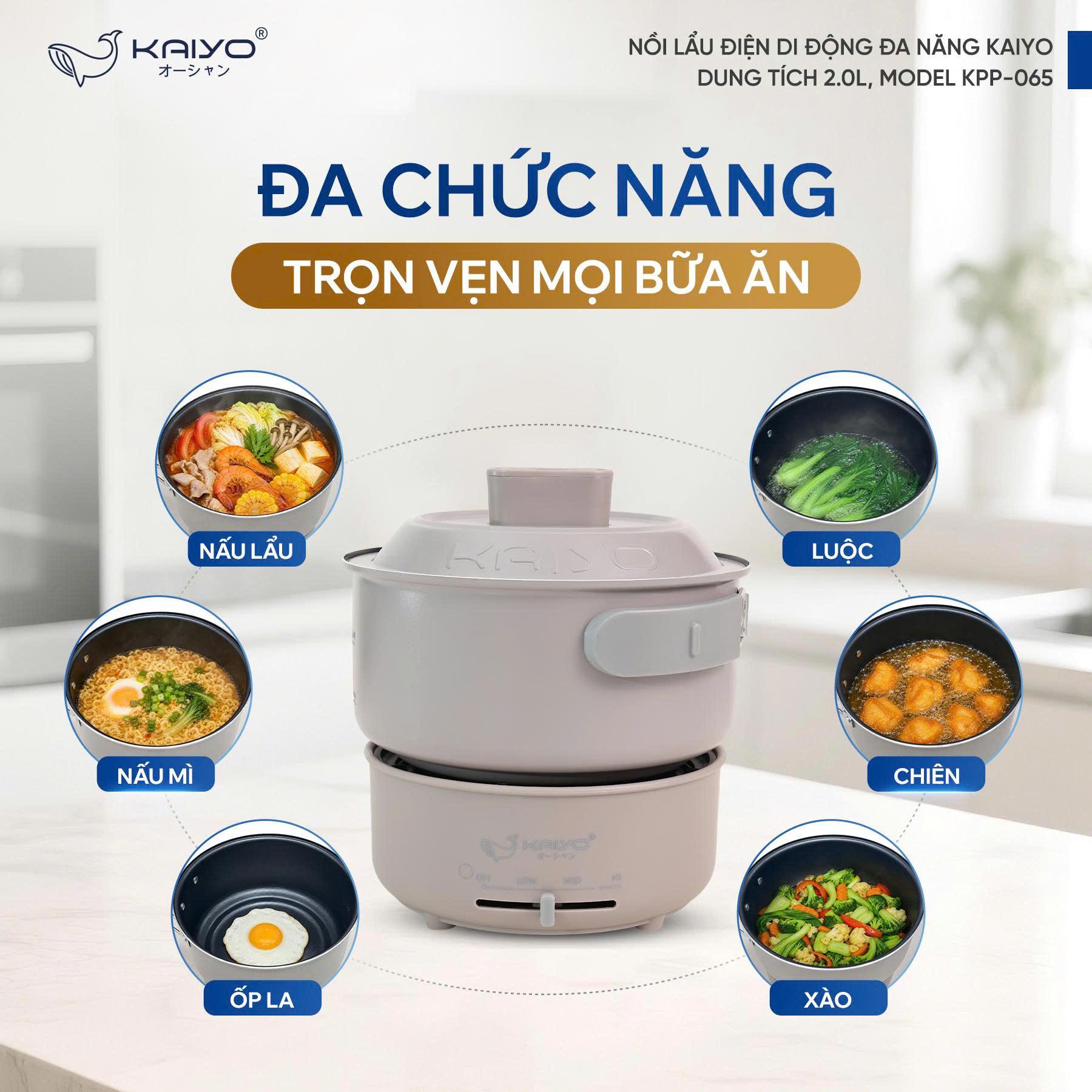 Nồi lẩu điện di động đa năng Kaiyo, dung tích 2.0L, Model KPP-065 [mã KPP-0658]