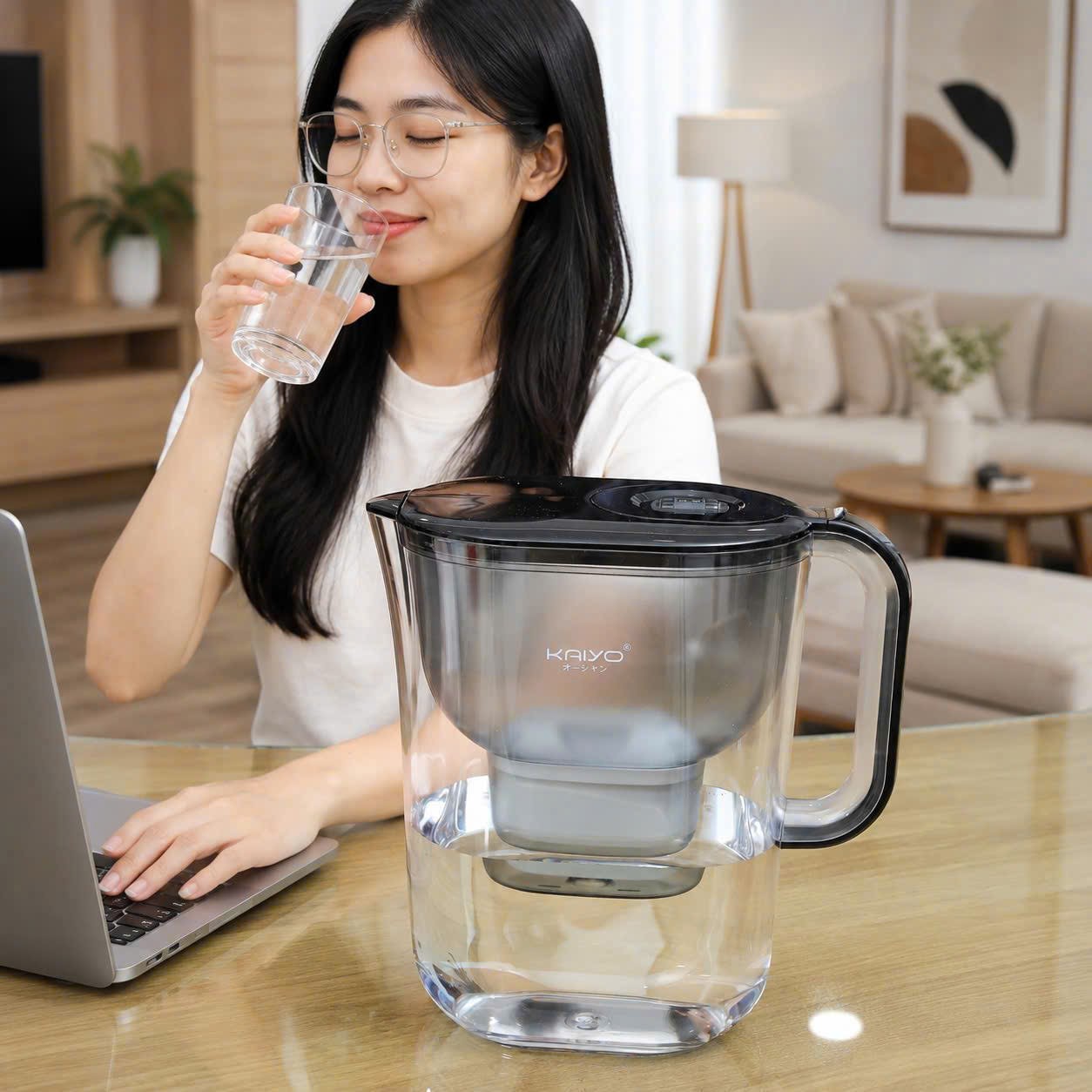 Bình lọc nước đa năng Kaiyo màu ghi, dung tích 4.2L [mã KWF-8296]