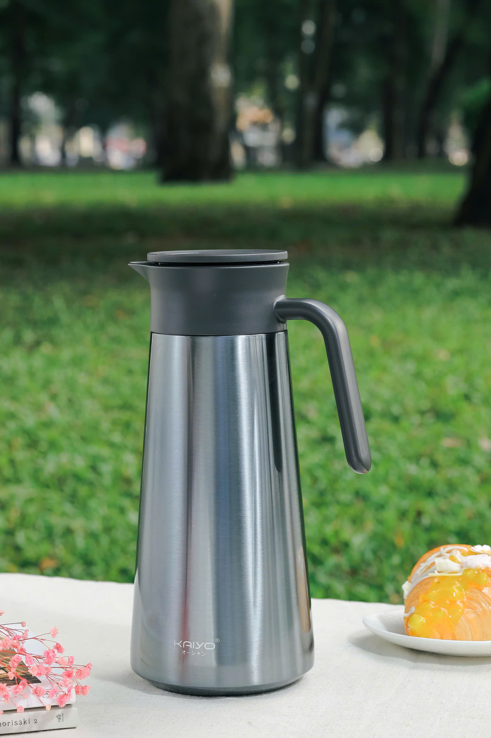 Bình giữ nhiệt kèm lọc trà Kaiyo dung tích 1.8L, màu ghi đá [mã KSV-6797]