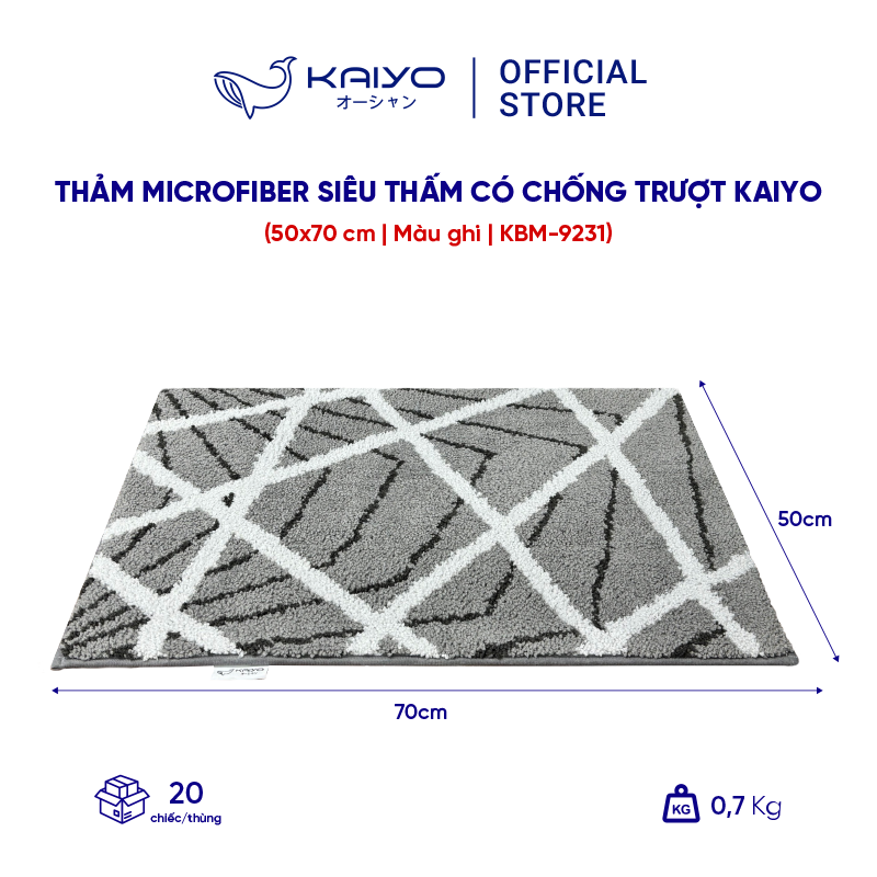 Thảm Microfiber Siêu Thấm Có Chống Trượt Kaiyo