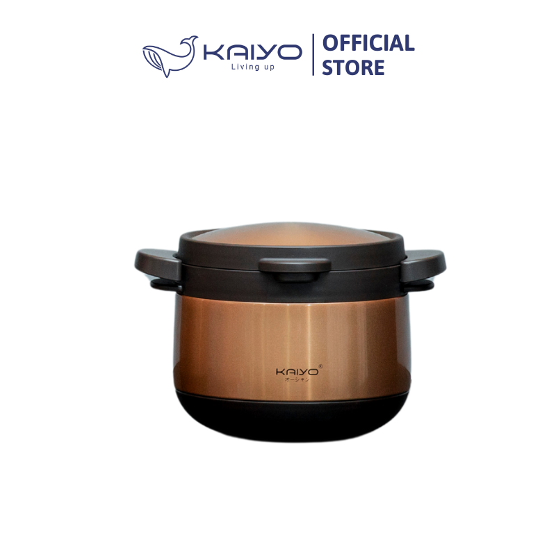 Nồi ủ chân không 2 tay cầm Kitchen Mate Kaiyo, dung tích 3L, màu vàng [mã KTC-6919]