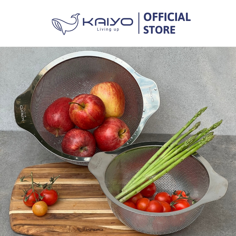 Bộ tô trộn và rổ inox Kaiyo size 24cm