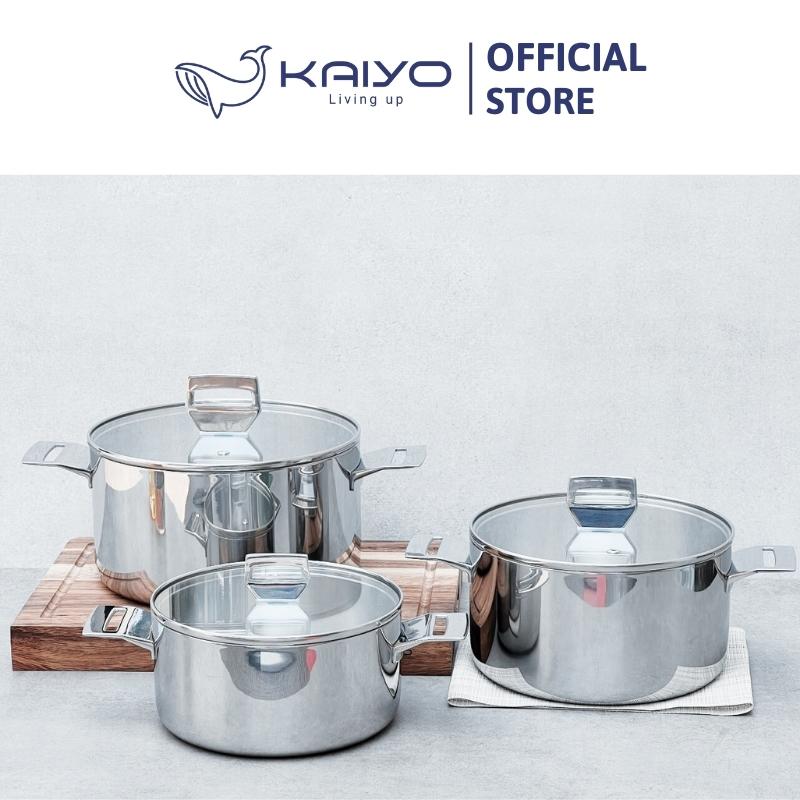 Nồi inox thân đáy liền 3 lớp Kaiyo size 22cm