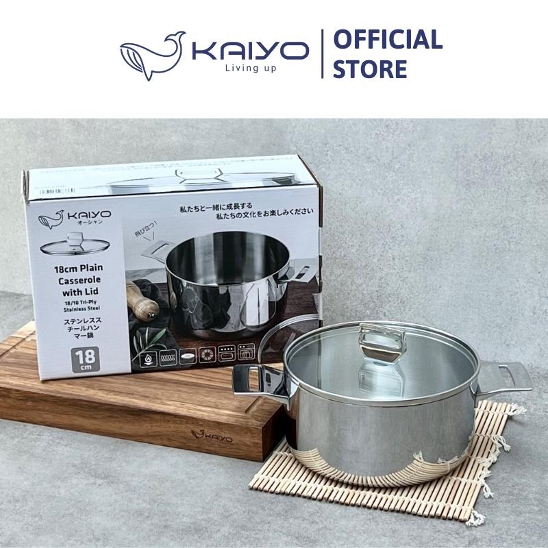 Nồi inox thân đáy liền 3 lớp Kaiyo size 18cm