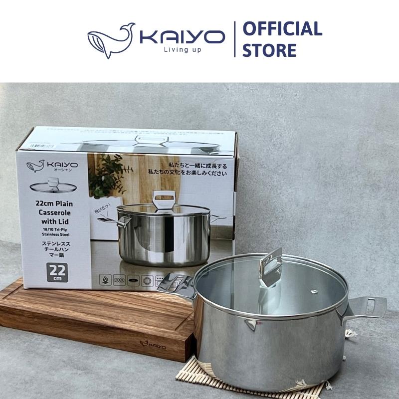 Nồi inox thân đáy liền 3 lớp Kaiyo size 22cm