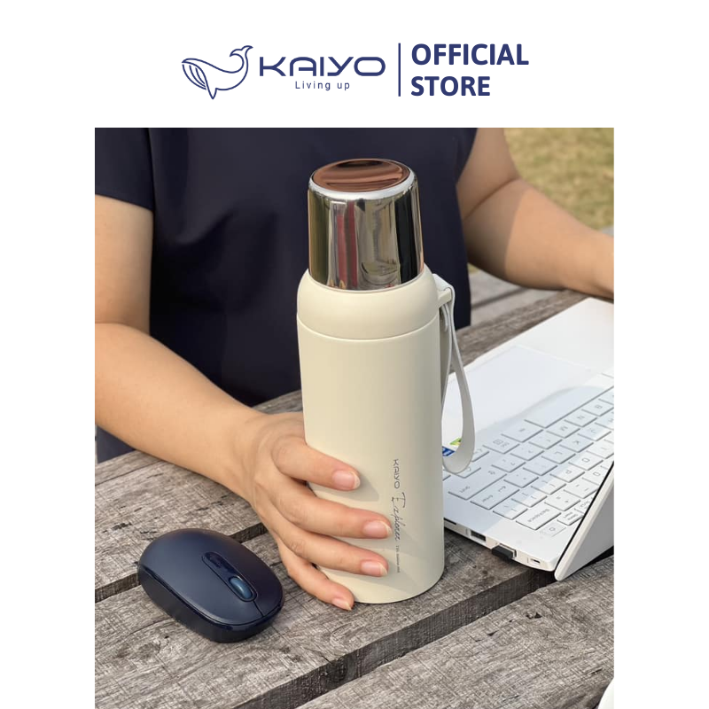 Bình giữ nhiệt Kaiyo 600ml màu trắng