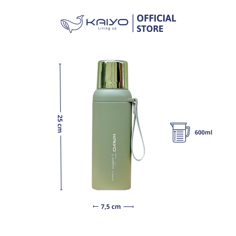 Bình giữ nhiệt Kaiyo 600ml màu xanh mint