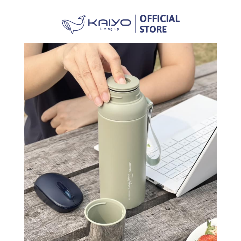 Bình giữ nhiệt Kaiyo 600ml màu xanh mint