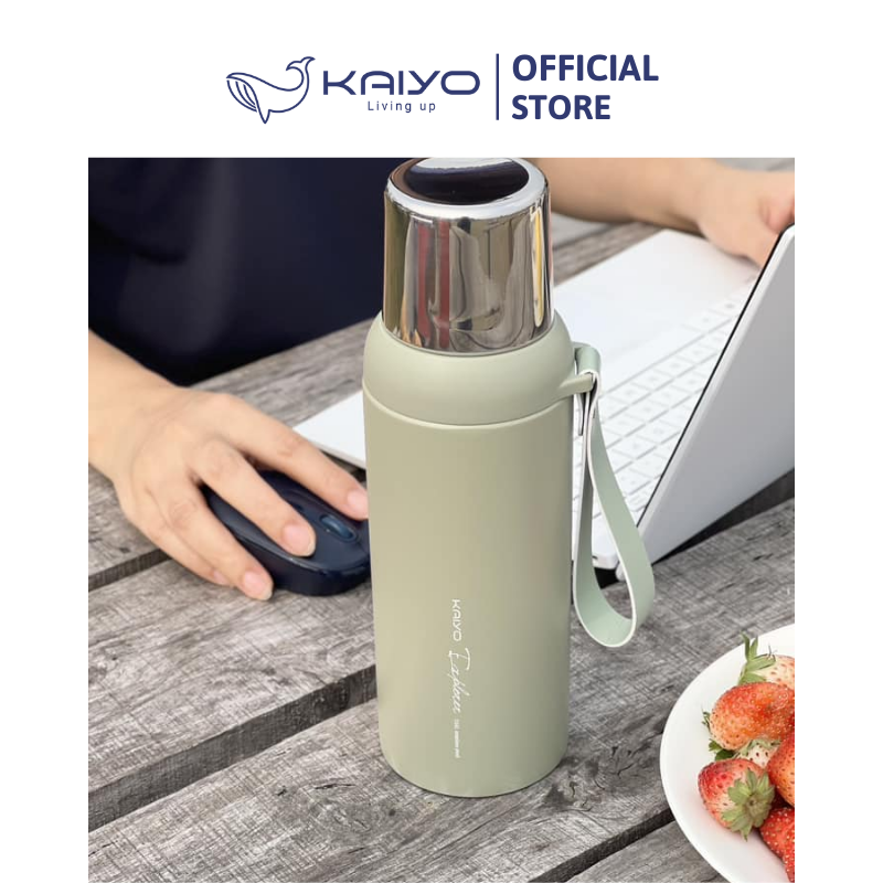 Bình giữ nhiệt Kaiyo 600ml màu xanh mint