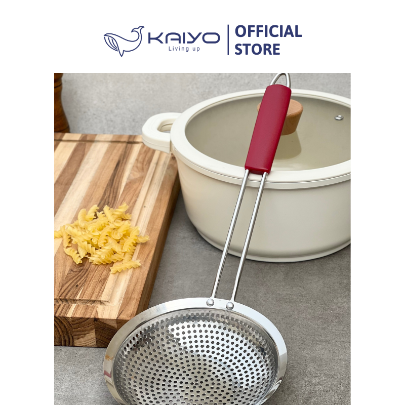 Muôi vớt inox 304 cỡ lớn nguyên khối Kaiyo 16,5cm