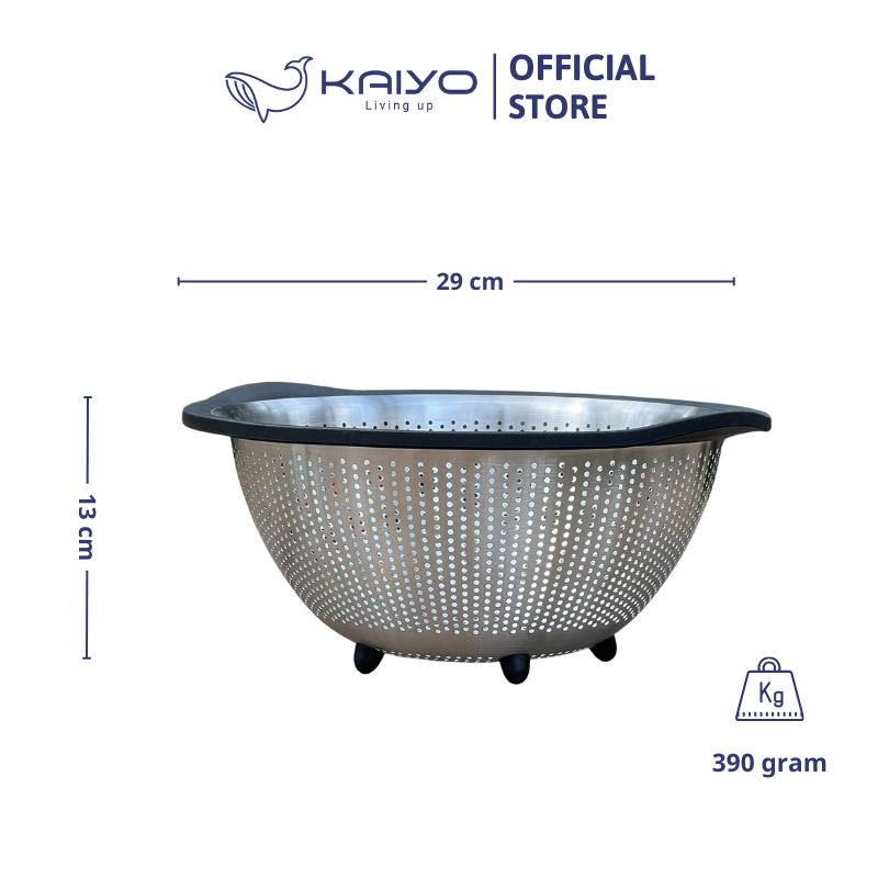 Rổ inox cao cấp có chân đế Kaiyo, size 29cm