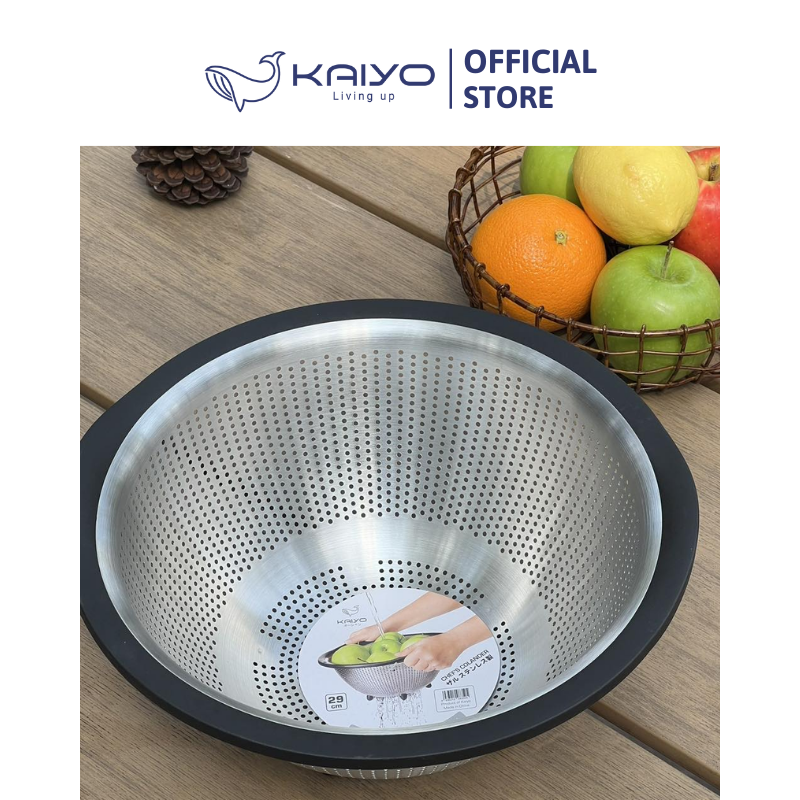 Rổ inox cao cấp có chân đế Kaiyo, size 29cm