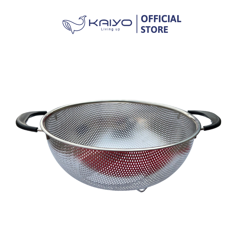 Rổ inox 2 tay cầm có chân Kaiyo 25,5cm