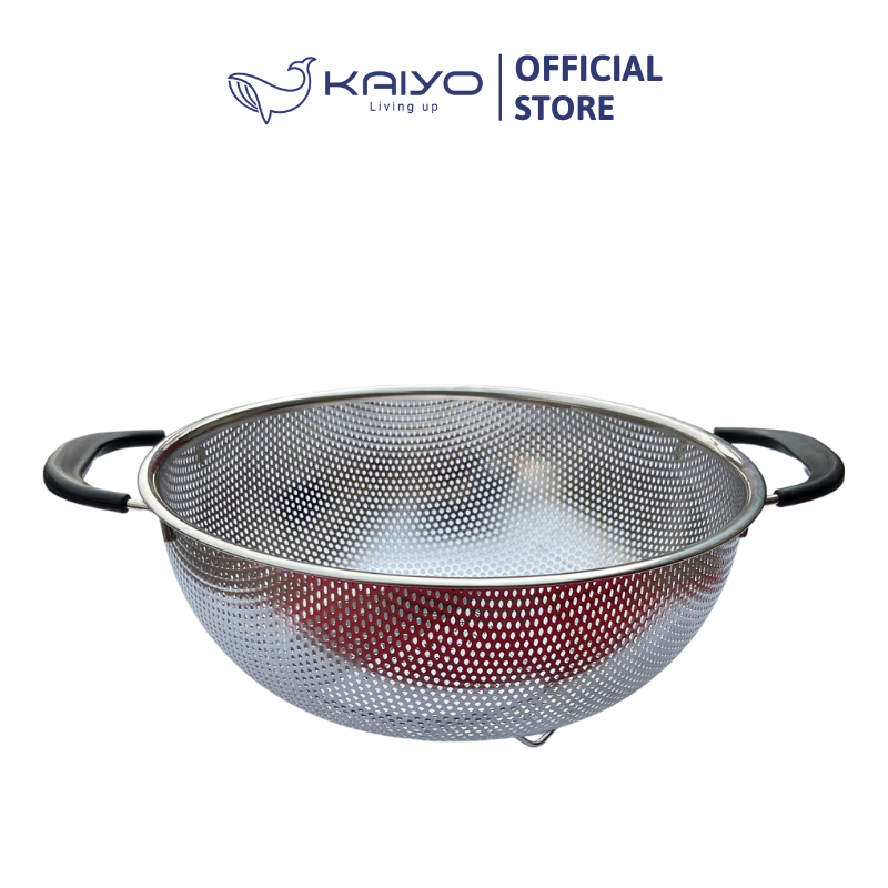 Rổ inox 2 tay cầm có chân Kaiyo 28,5cm