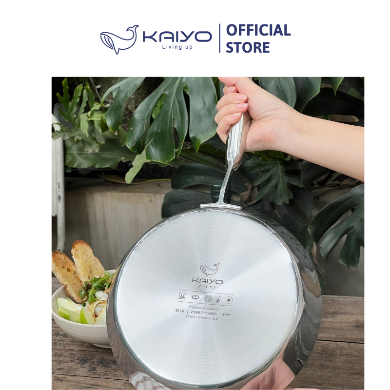 Chảo inox 316 liền khối 5-ply Premium Kaiyo 20cm