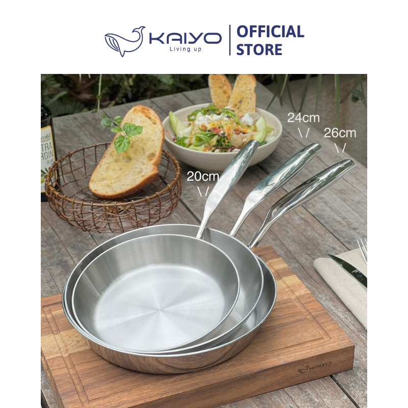 Chảo inox 316 liền khối 5-ply Premium Kaiyo 20cm