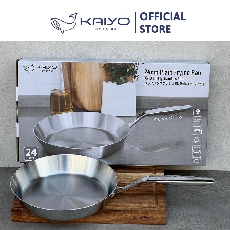 Chảo đúc inox 3 lớp đáy liền Tri-Ply Kaiyo size 24cm