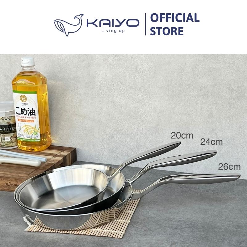 Chảo đúc inox 3 lớp đáy liền Tri-Ply Kaiyo size 24cm