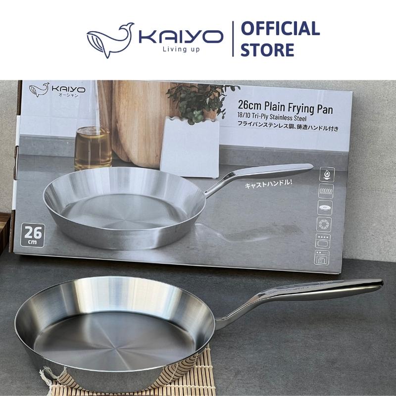 Chảo đúc inox 3 lớp đáy liền Tri-Ply Kaiyo size 26cm