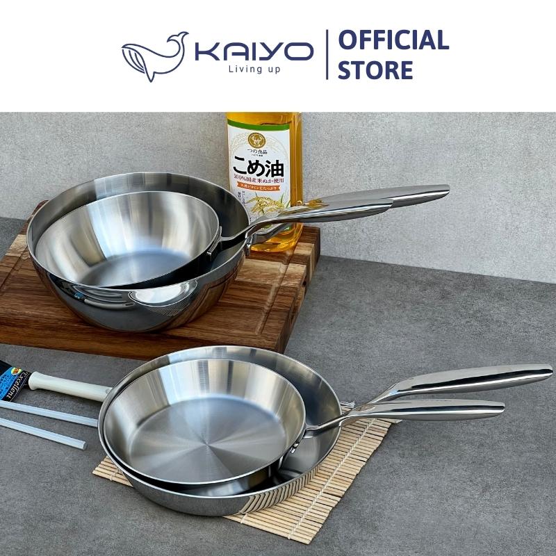 Chảo đúc inox 3 lớp đáy liền Tri-Ply Kaiyo size 26cm