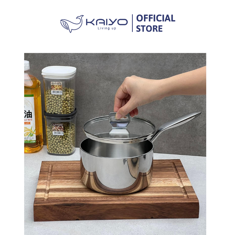 Quánh đúc Inox 3 lớp đáy liền Tri-Ply Kaiyo size 18cm