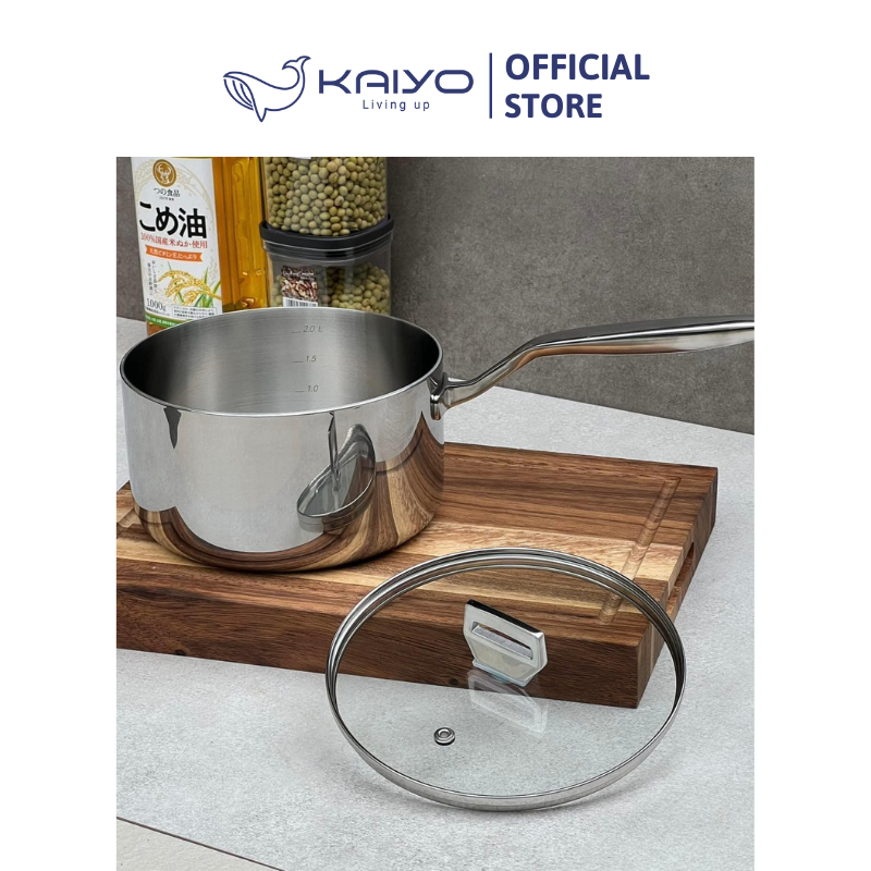 Quánh đúc Inox 3 lớp đáy liền Tri-Ply Kaiyo size 18cm