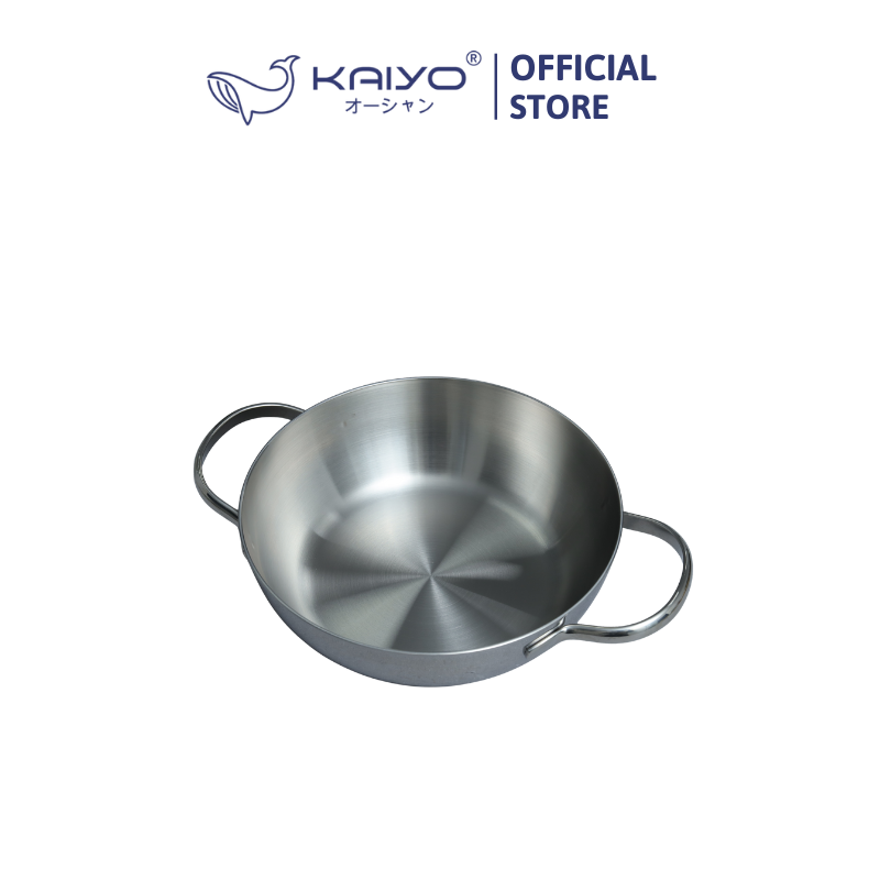 Chảo đúc inox 3 lớp thân đáy liền Kaiyo, sâu lòng, 2 tay cầm, size 20cm (Classic Pro) [KIW-6872]