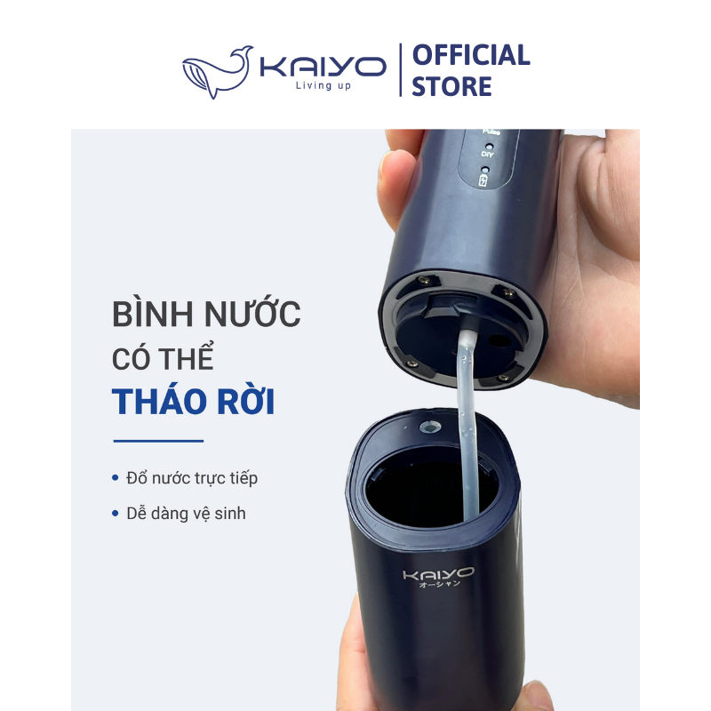 Máy tăm nước Extra Water Tank 4 chế độ KAIYO màu xanh