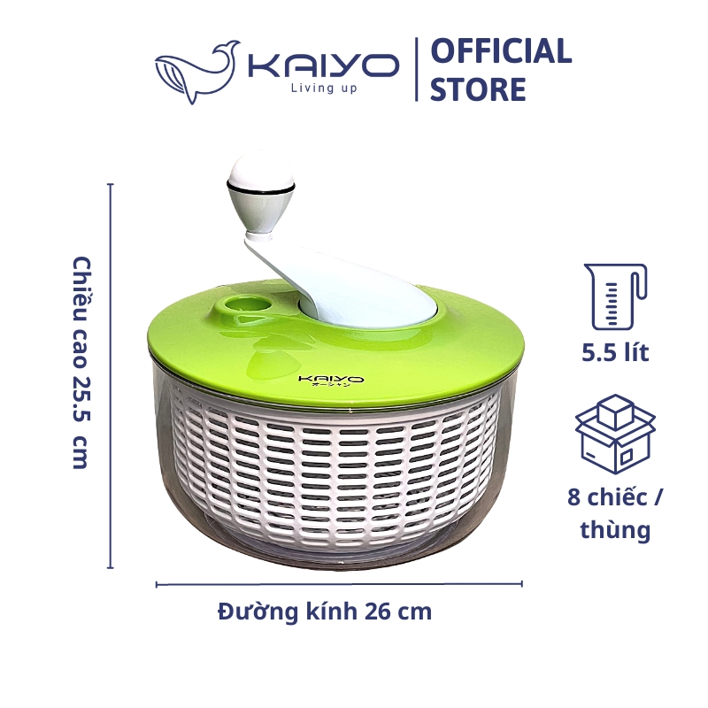 Rổ quay rau Kaiyo 5,5 lít màu xanh | CÔNG TY TNHH THƯƠNG MẠI KAIYO VIỆT NAM