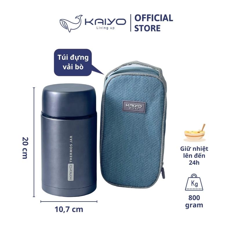 Bình ủ cháo Kaiyo dung tích 1000 ml, màu ghi đậm