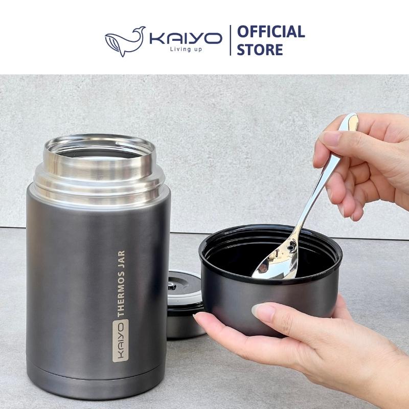 Bình ủ cháo Kaiyo dung tích 1000 ml, màu ghi đậm