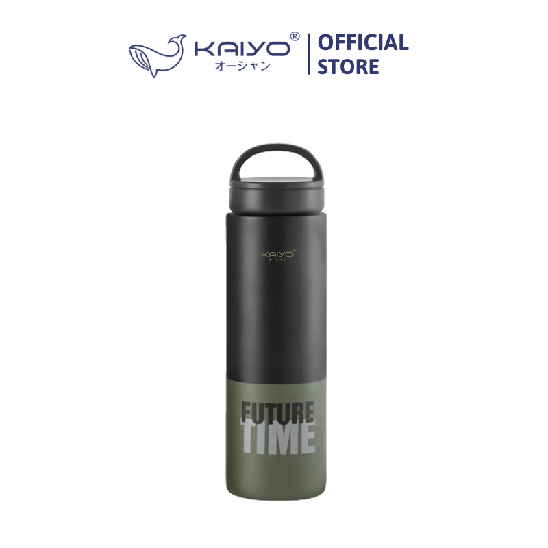 Bình giữ nhiệt hai lớp inox 304 Kaiyo, 700ml, màu đen nhám và xanh olive [KVF-1532]
