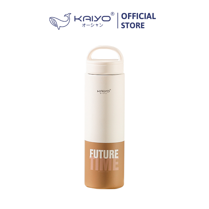 Bình giữ nhiệt hai lớp inox 304 Kaiyo, 700ml, màu kem và nâu nhạt [KVF-6933]